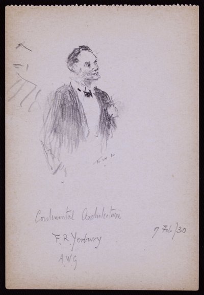 Portret FR Yerbury autorstwa Francis Wilfred Lawson