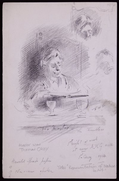 Portret Thomasa Okey autorstwa Francis Wilfred Lawson