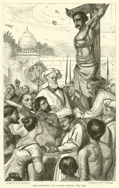 Ukrzyżowanie męczennika Karen autorstwa Francis Wilfred Lawson