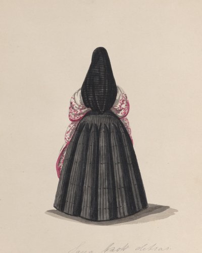 Kobieta w saya widziana od tyłu, z grupy rysunków przedstawiających..., ok. godz. 1848. autorstwa Francisco