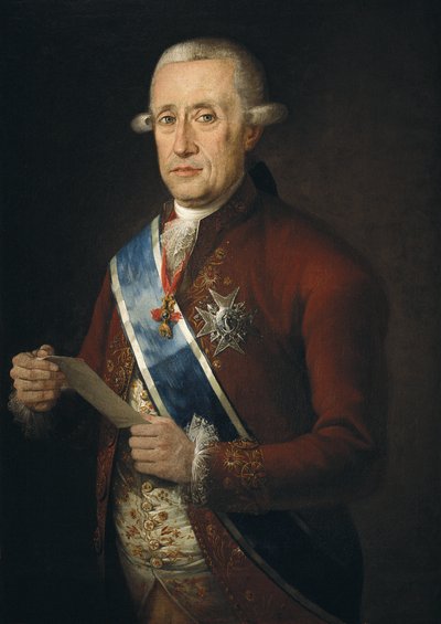 Jose Monino, hrabia Floridablanca, minister Karola III (olej na płótnie) autorstwa Francisco Folc de Cardona