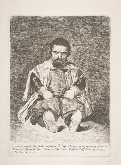 Krasnolud krasnolud znany jako El Primo po Diego Velázquez, 1778. autorstwa Francisco de Goya
