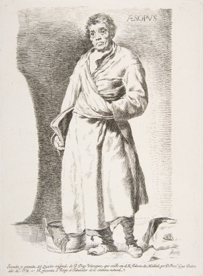 Ezop Aesopus, z Etchings po Velazquez, 1778. autorstwa Francisco de Goya