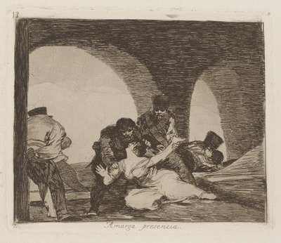 Gorzka obecność (Bitter to Be Present), pl. 13 z cyklu Katastrofy wojny autorstwa Francisco de Goya