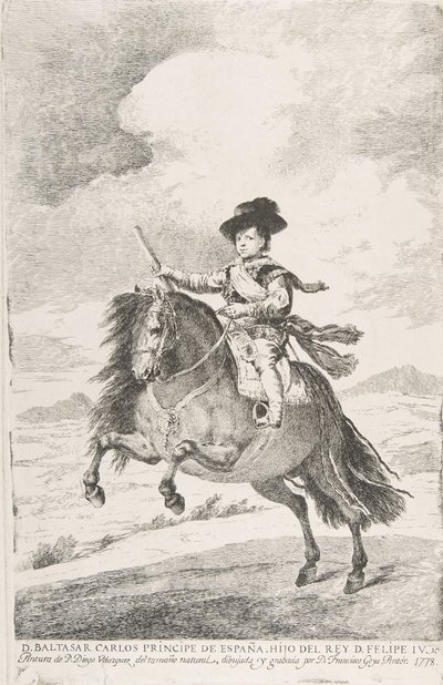 Baltasar Carlos, książę Hiszpanii i syn Filipa IV D. Baltasar Carlos Principe de Espa..., 1778. autorstwa Francisco de Goya