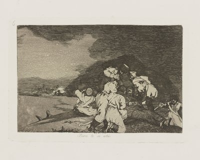 Masz się dobrze. (Dobrze Ci służy.), pl. 6 z serii Katastrofy wojny autorstwa Francisco de Goya