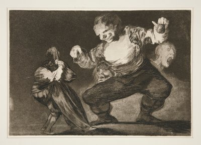 Bobalic?n (Simpleton), pl. 4 z serii Los proverbios autorstwa Francisco de Goya