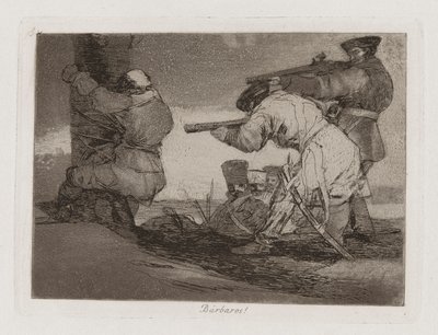 Barbaria! (Barbarzyńcy!), Tablica 38 z Klęsk wojennych autorstwa Francisco de Goya