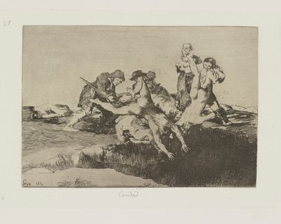 Jałmużna. (Dobroczynność), pl. 27 z cyklu Katastrofy wojny autorstwa Francisco de Goya