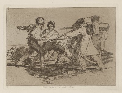 Z powodem? bez niej (Słusznie lub Niesłusznie), pl. 2 z serii Katastrofy wojny autorstwa Francisco de Goya