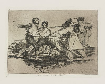 Z powodem? bez niej. (Słusznie lub niesłusznie.), pl. 2 z serii Katastrofy wojny autorstwa Francisco de Goya