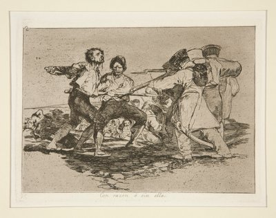 Z powodem? bez niej (Słusznie lub Niesłusznie), pl. 2 z serii Katastrofy wojny autorstwa Francisco de Goya