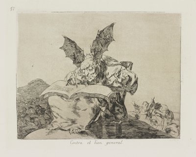 Wbrew ogólnemu dobru. (Przeciw wspólnemu dobru.), pl. 71 z cyklu Katastrofy wojny autorstwa Francisco de Goya