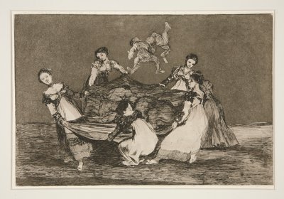 Disparate femenino (Feminine Folly), pl. 1 z serii Los proverbios autorstwa Francisco de Goya