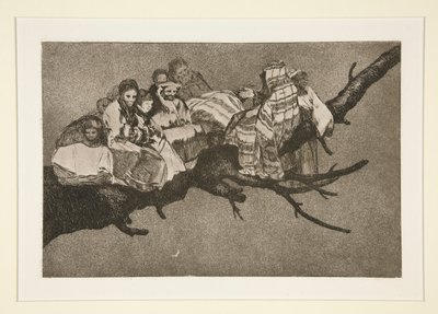 Disparate ridiculo (Śmieszne szaleństwo), pl. 3 z serii Los proverbios autorstwa Francisco de Goya