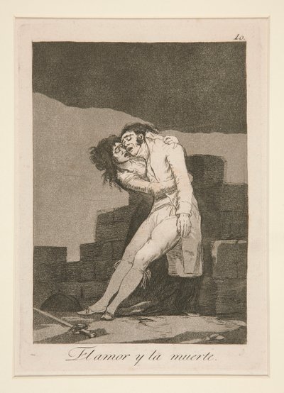 miłość i śmierć (Miłość i śmierć), pl. 10 z cyklu Kaprysy autorstwa Francisco de Goya