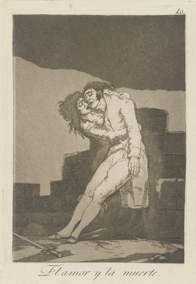 miłość i śmierć (Miłość i Śmierć.), pl. 10 z cyklu Kaprysy autorstwa Francisco de Goya