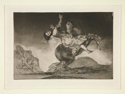 Koń drapieżny (Porywacz koni), pl. 10 z serii Przysłów autorstwa Francisco de Goya