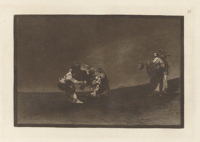 On sam zrzuca byka na placu w Madrycie (Ten sam człowiek rzuca bykiem w ring w Madrycie), płyta 16 z La tauromaquia autorstwa Francisco de Goya