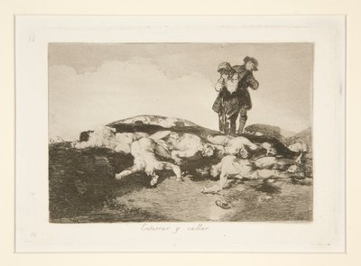 Pochowaj ich i zachowaj spokój, pl. 18 z Katastrofy wojny autorstwa Francisco de Goya