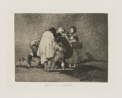 Espir? zadośćuczynienie za grzech. (Nie było nic do zrobienia i umarł.), pl. 53 z cyklu Los desastres de la guerra (Klęski wojny) autorstwa Francisco de Goya