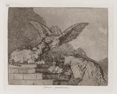 Pantomima Gatesca (Feline Pantomima), płyta 73 z filmu Katastrofy wojny autorstwa Francisco de Goya