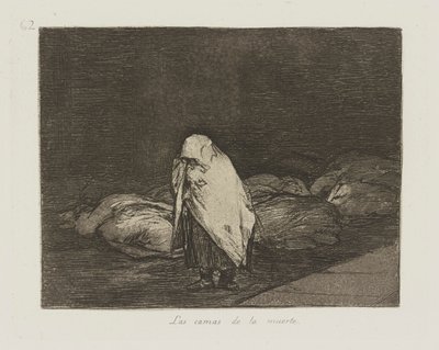 Łóżka śmierci. (Łóżka Śmierci.), pl. 62 z cyklu Katastrofy wojny autorstwa Francisco de Goya