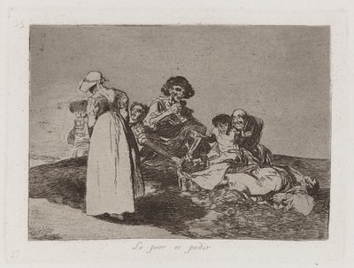 Najgorsze jest żebrać (Najgorsze jest żebrać), płyta 55 z Klęsk wojennych autorstwa Francisco de Goya