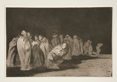 Zamknięci (Mężczyźni w workach), pl. 8 z cyklu Przysłowia autorstwa Francisco de Goya
