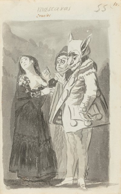 Mascaras crueles (Cruel Masks) [odbyt] autorstwa Francisco de Goya