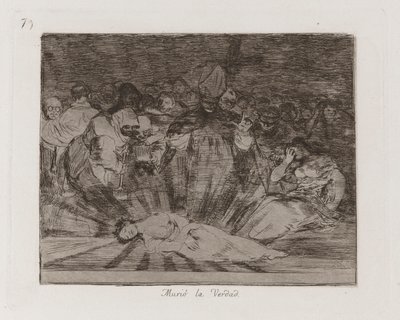 zmarł? Prawda umarła, płyta 79 z Klęsk wojennych autorstwa Francisco de Goya