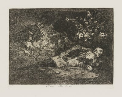 Każdy. Powie? (Nic. Wydarzenie powie.), pl. 69 z cyklu Katastrofy wojny autorstwa Francisco de Goya