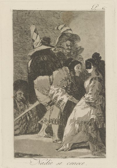 Nadie se conoce. (Nikt Siebie nie zna), pl. 6 z serii Los caprichos autorstwa Francisco de Goya