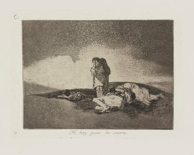Nikt im nie pomoże. (Nikt im nie pomoże), pl. 60 z cyklu Katastrofy wojny autorstwa Francisco de Goya
