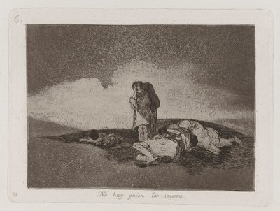 Nie ma nikogo, kto by im pomógł, płyta 60 z filmu Katastrofy wojny autorstwa Francisco de Goya