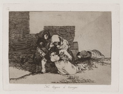 Nie przyjeżdżają? Nie przybywają na czas, płyta 52 z Klęsk wojennych autorstwa Francisco de Goya
