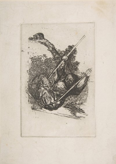 Stara kobieta na huśtawce Vieja columpiándose.n.d. autorstwa Francisco de Goya