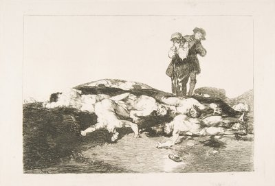 Płyta 18 z Katastrofy wojny Los Desastres de la Guerra: Pochowaj ich i zachowaj spokój..., 1810. autorstwa Francisco de Goya