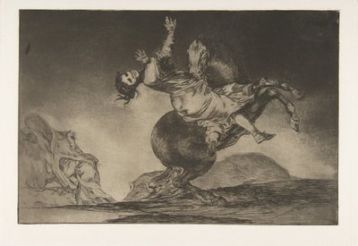 Tabliczka 10 z Disparates: Porywacz koni , ca. 1816-23 opublikowany 1864. autorstwa Francisco de Goya
