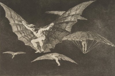 Tablica 13 z Disparates: Sposób latania, ok. 201 1816-23 opublikowany 1864. autorstwa Francisco de Goya
