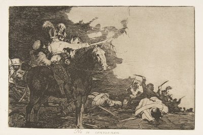 Tablica 17 z The Disasters of War Los Desastres de la Guerra: They ..., 1810 opublikowany 1863. autorstwa Francisco de Goya