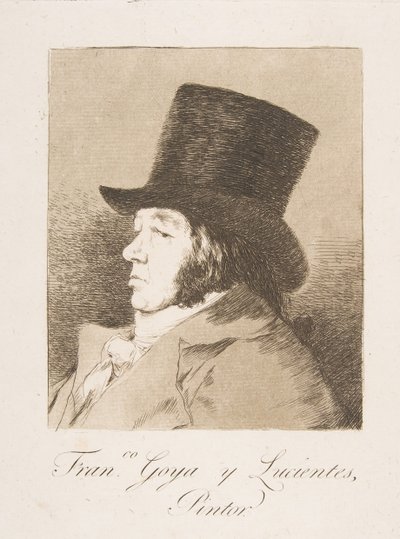 Płyta 1 z „Los Caprichos”: Autoportret Goyi Franco. Goya i Lucientes, malarz, 1799. autorstwa Francisco de Goya