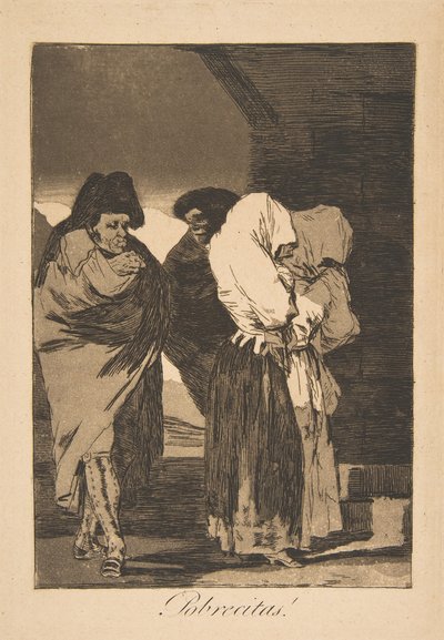 Płyta 22 z Los Caprichos: Biedne dziewczynki! Probrecitas!, 1799, odcisk pośmiertny. autorstwa Francisco de Goya