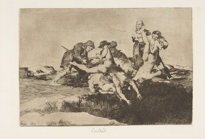 Tablica 27 z The Disasters of War Los Desastres de la Guerra: Char..., 1810 opublikowany 1863. autorstwa Francisco de Goya