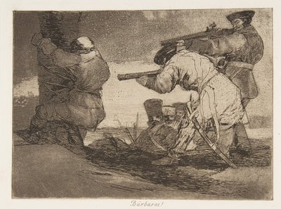 Tablica 38 z The Disasters of War Los Desastres de La Guerra: Barba..., 1810 opublikowana w 1863 roku. autorstwa Francisco de Goya