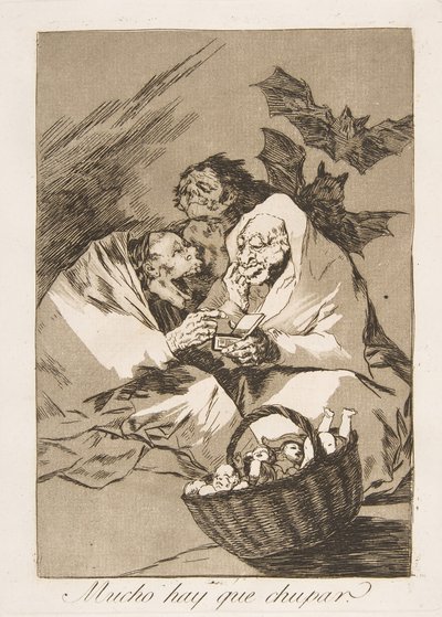 Płyta 45 z Los Caprichos: Jest mnóstwo do ssania autorstwa Francisco de Goya