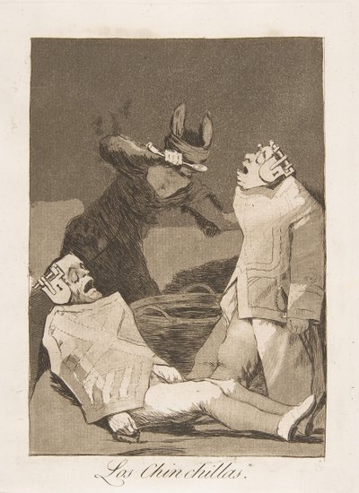 Tablica 50 z Los Caprichos: The Chinchillas Los Chinchillas., 1799. autorstwa Francisco de Goya