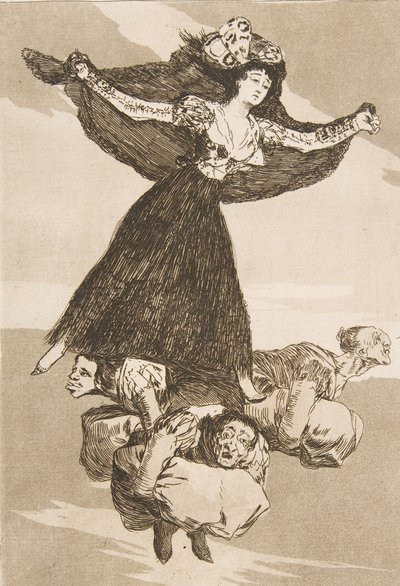 Tablica 61 z Los Caprichos: Polecieli na Volaverunt., 1799. autorstwa Francisco de Goya