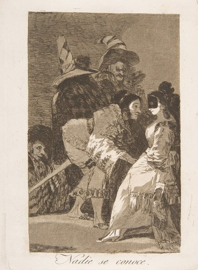Tablica 6 z Los Caprichos: Nikt nie zna siebie Nadie se conoce., 1799. autorstwa Francisco de Goya