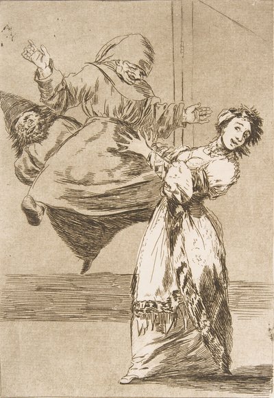Tablica 74 z Los Caprichos: Nie krzycz, głupcze. No grites, tonta, 1799. autorstwa Francisco de Goya